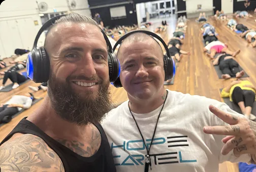 Brodie Salnitro with members of his community at an event